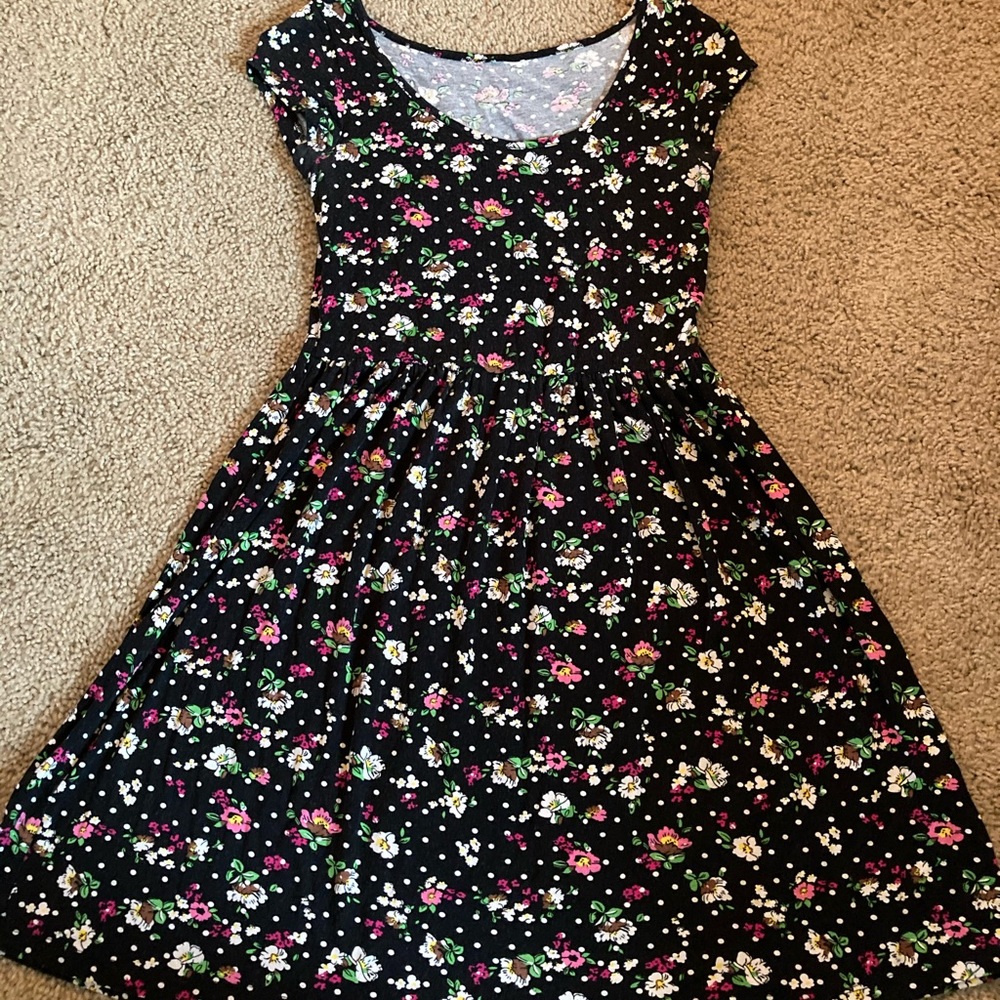 Cute floral black dress